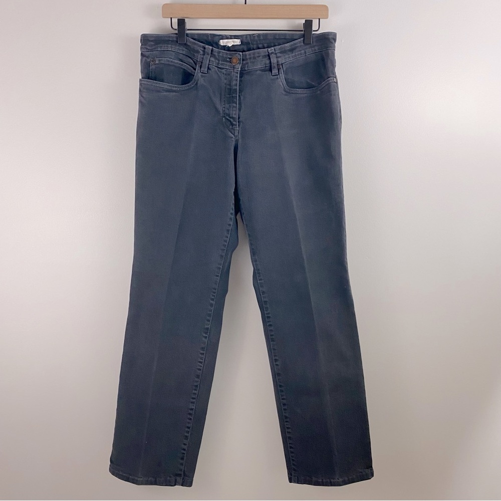 Eileen Fisher Dark Grey Stright-Leg Denim Jeans